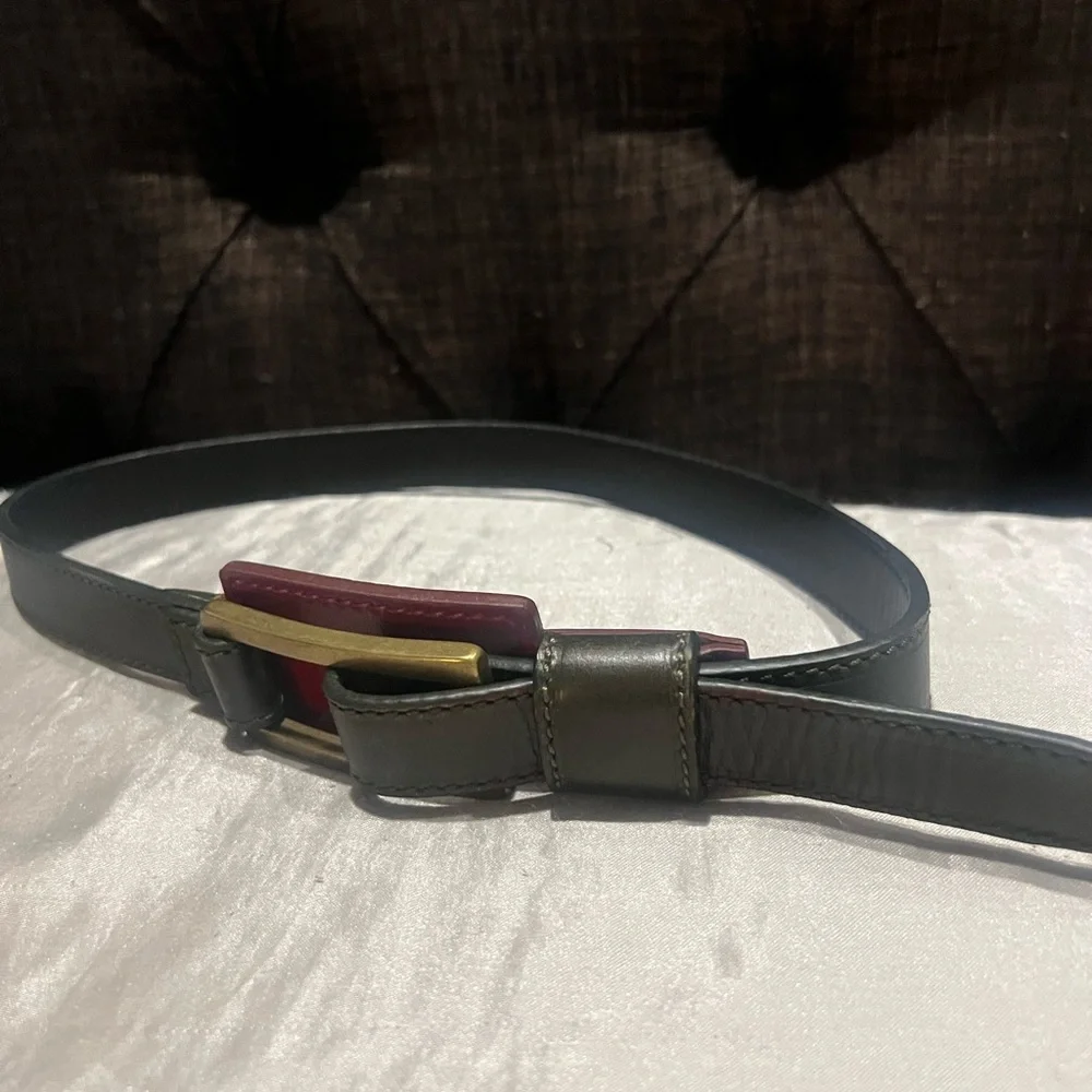 Carlisle vintage leather belt with gold buckle